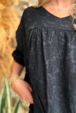 Kiti Paisley Damask Artist Smock Black